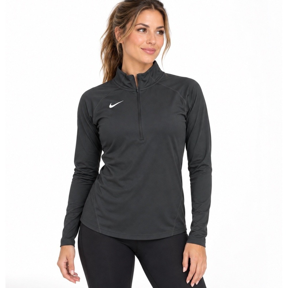 Nike Women's 1/4 Zip Pullover Performance Sweatshirt Size Medium Thumb Holes